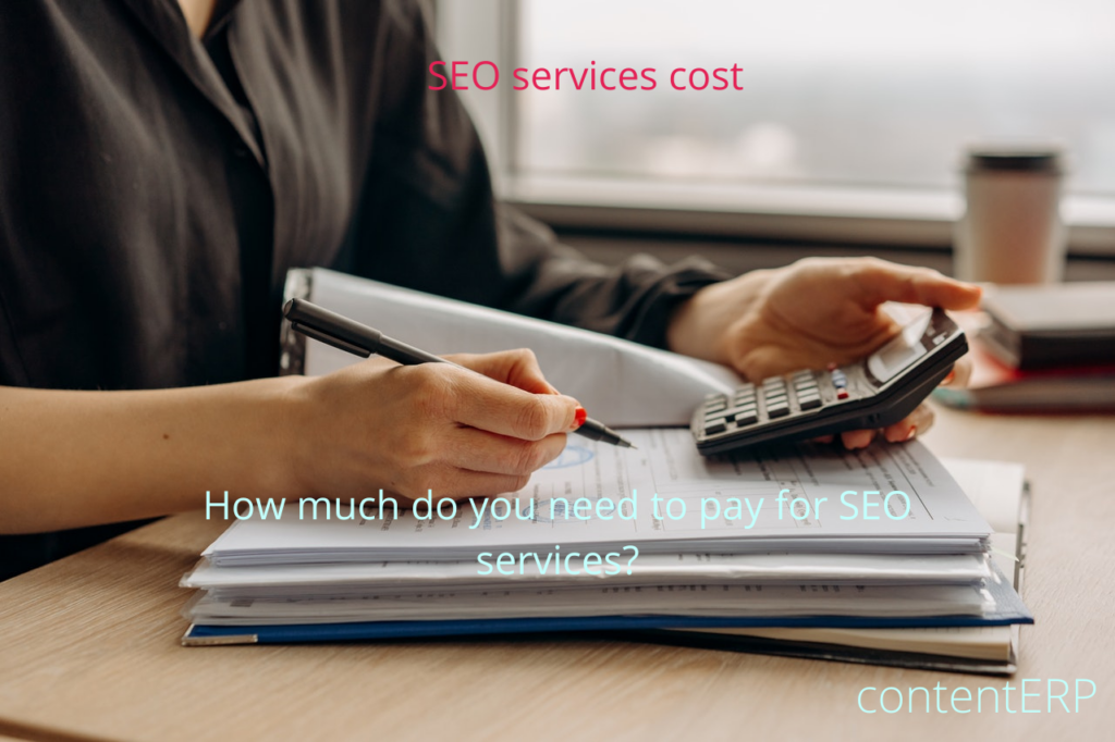 Woman calculating SEO services cost