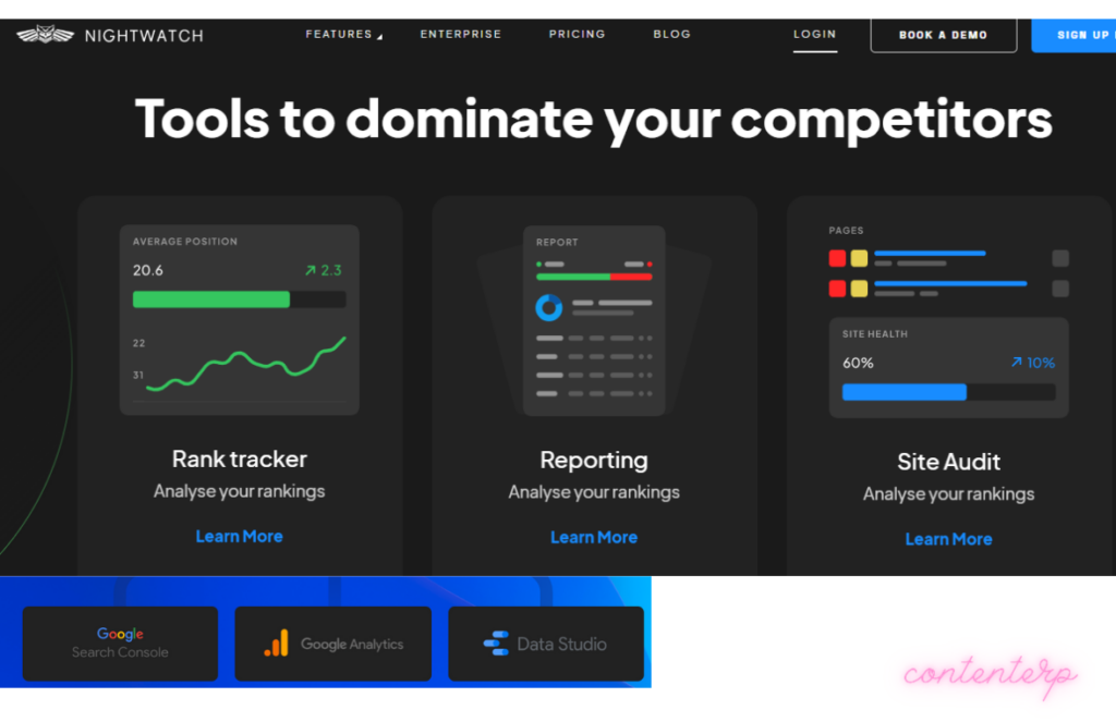 Nightwatch rank tracking tool for websites
