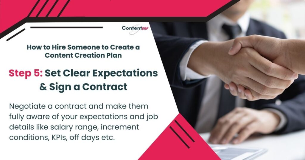 Negotiate & Sign A Contract (How to Hire Someone to Create a Content Creation Plan)