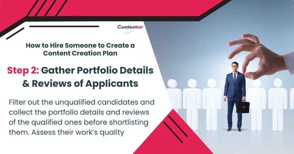 Review The Applications & Portfolio (How to Hire Someone to Create a Content Creation Plan)