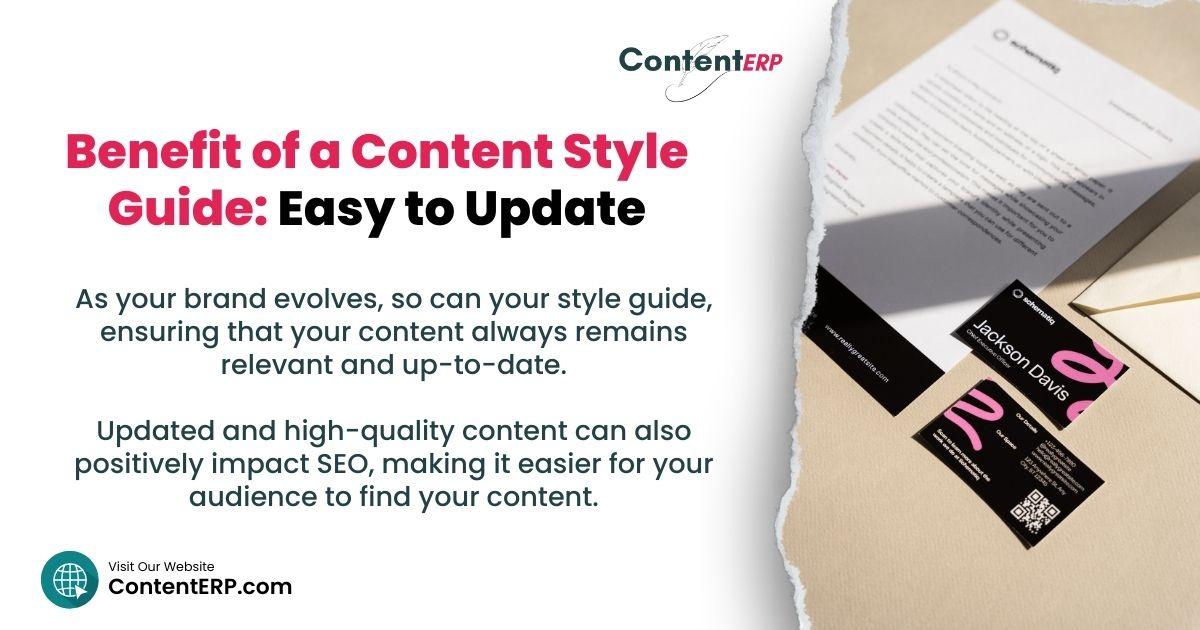 Benefits of Using A Content Style Guide - Easy to Update