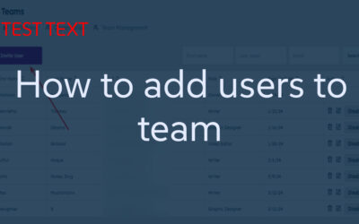 How to add users to team