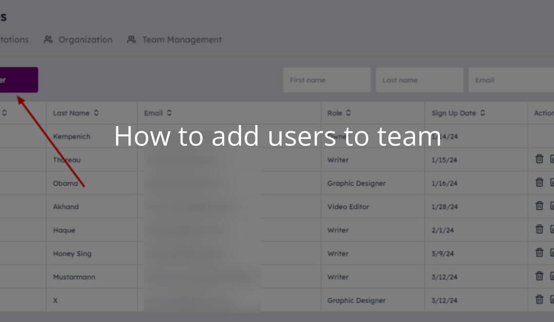 How to add users to team