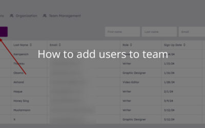 How to add users to team